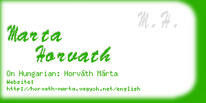 marta horvath business card