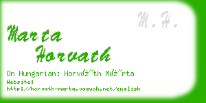 marta horvath business card